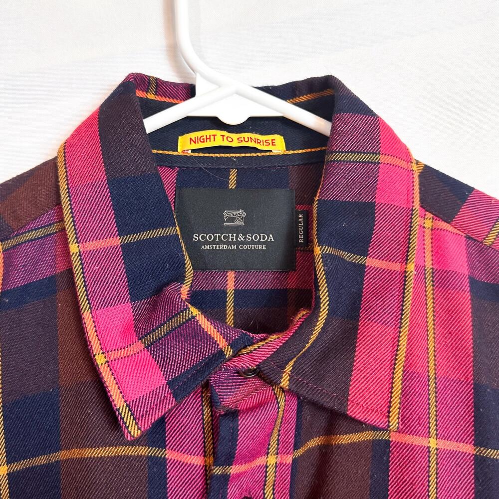 SCOTCH & SODA Pink Flannel Plaid Checks Shirt Sz. M - Picture 4 of 8